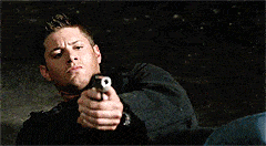 Dean Winchester shooting.gif