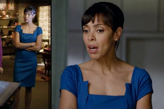 the dress black and white Camille Saroyan (Tamara Taylor in Bones