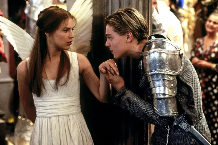 Claire Danes and Leonardo DiCaprio in Romeo + Juliet (1996)