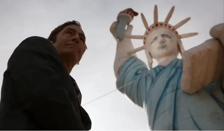 Jimmy by Liberty statue