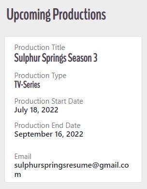 Secrets of Sulphur Springs: Season 3 Filming Dates