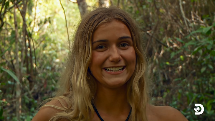 Julia Bulinsky smiles on Naked and Afraid