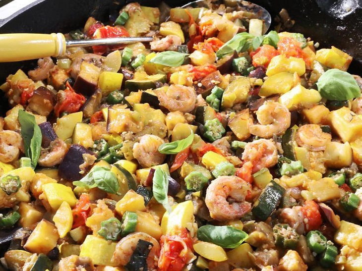 Ratatouille with Shrimp and Okra