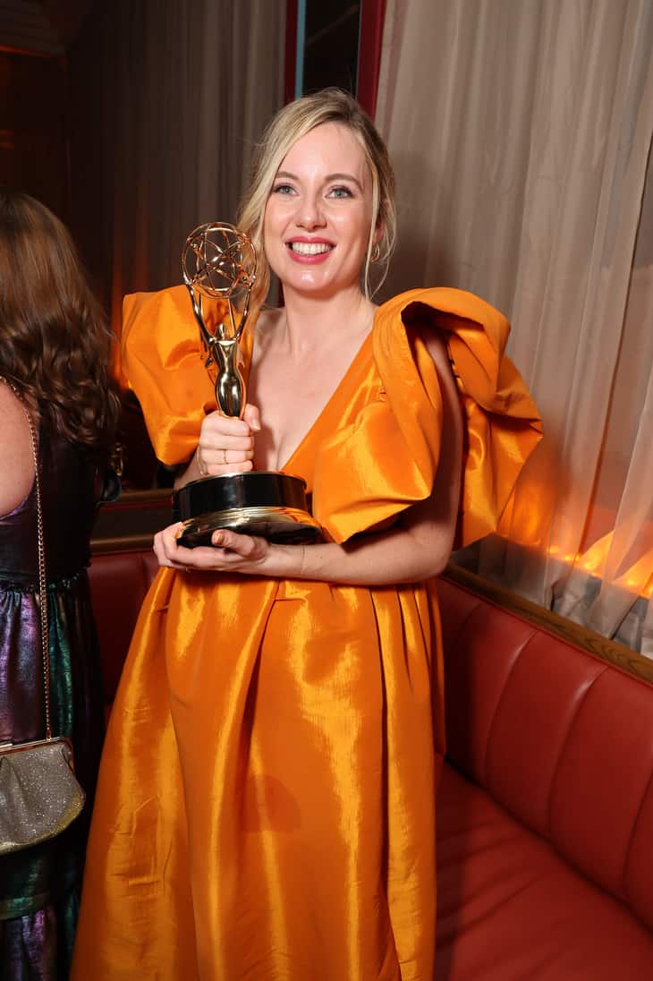 M.J. Delaney attends the Apple TV+ Primetime Emmy Reception Red Carpet at Mother Wolf.