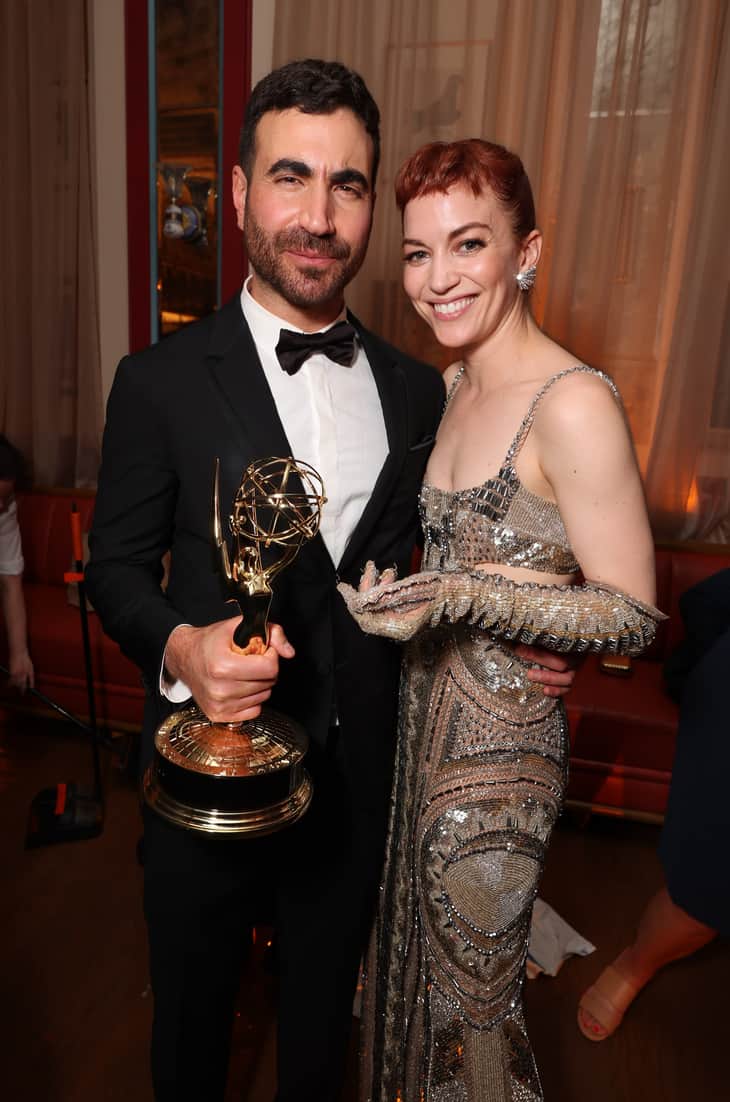Brett Goldstein and Britt Lower attend the Apple TV+ Primetime Emmy Reception Red Carpet at Mother Wolf.