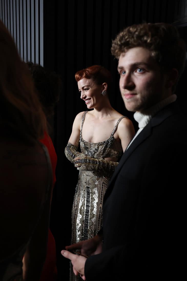 Britt Lower attends the Apple TV+ Primetime Emmy Reception Red Carpet at Mother Wolf.