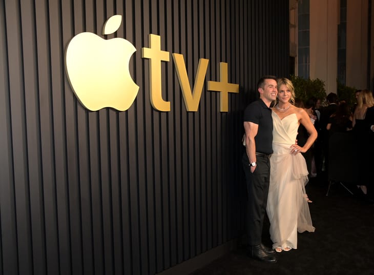 Rob McElhenney and Kaitlin Olson attend the Apple TV+ Primetime Emmy Reception Red Carpet at Mother Wolf.