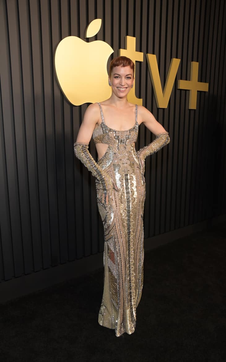 Britt Lower attends the Apple TV+ Primetime Emmy Reception Red Carpet at Mother Wolf.