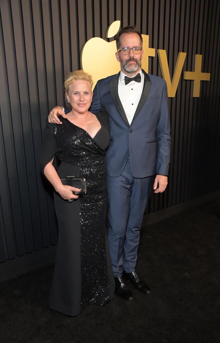 Patricia Arquette and Eric White attend the Apple TV+ Primetime Emmy Reception Red Carpet at Mother Wolf.