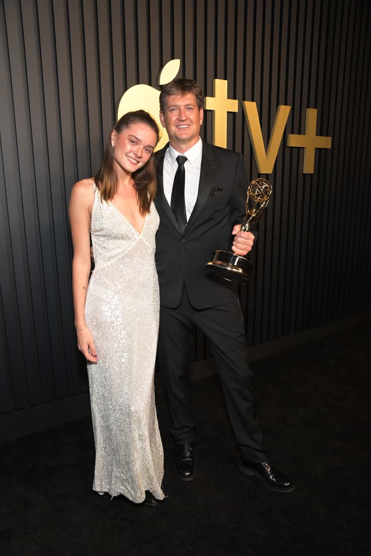 Charlotte Lawrence and Bill Lawrence attend the Apple TV+ Primetime Emmy Reception Red Carpet at Mother Wolf.