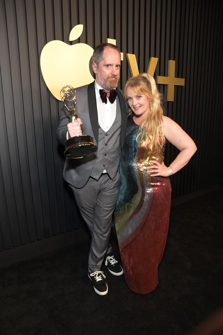 Brendan Hunt and Shannon Nelson attend the Apple TV+ Primetime Emmy Reception Red Carpet at Mother Wolf.
