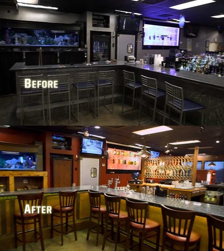 Desi Romano's Bar Before and After