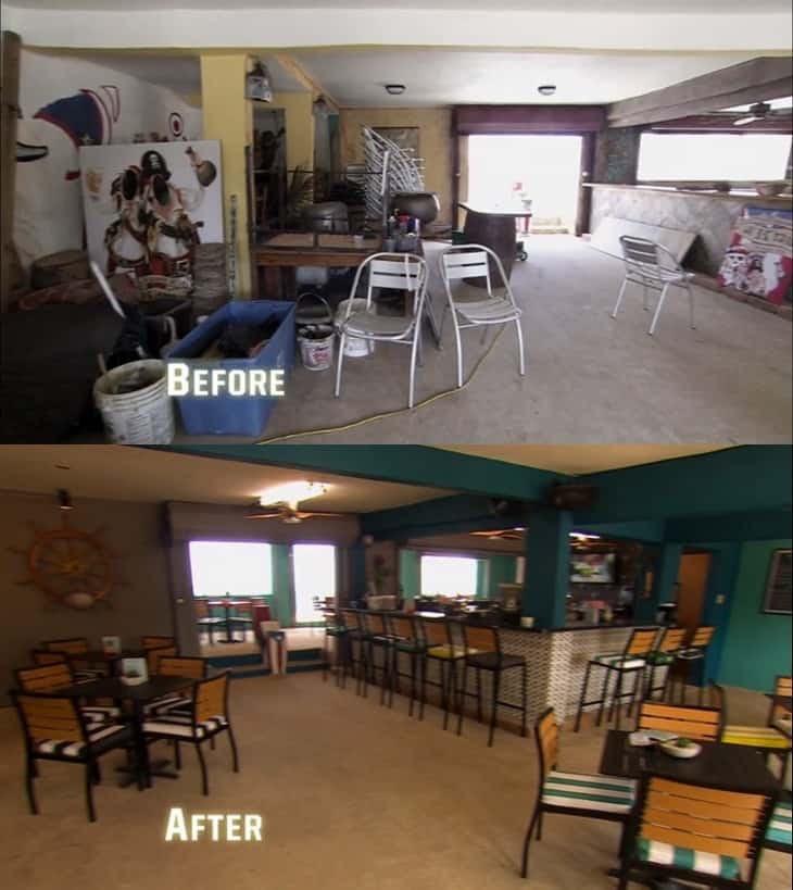 El K'Rajo Seating Area Before and After