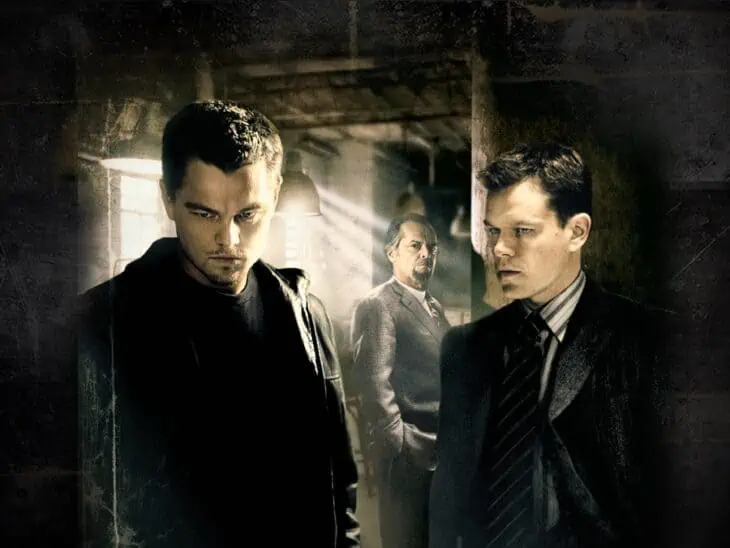 Leonardo Dicaprio, Jack Nicholson, and Matt Damon in The Departed (2006)