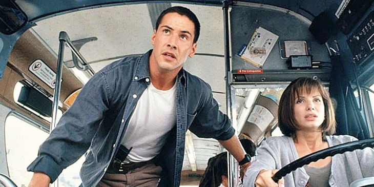 Keanu Reeves and Sandra Bullock in Speed (1994)