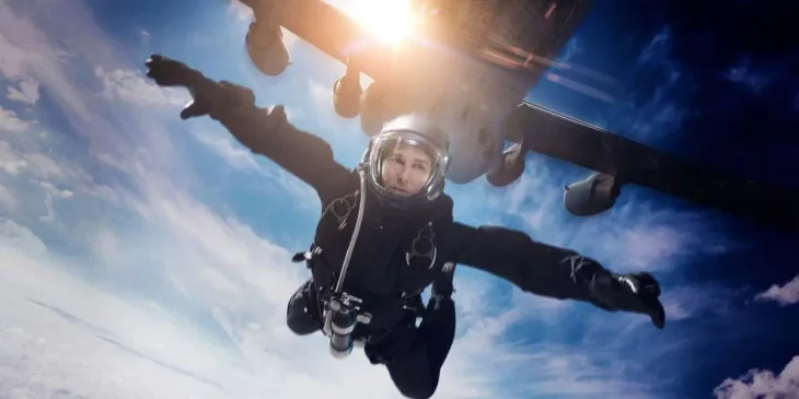 Tom Cruise performing a HALO jump in Mission: Impossible - Fallout
