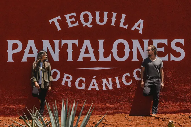 Camila and Matthew at the Pantalones distillery