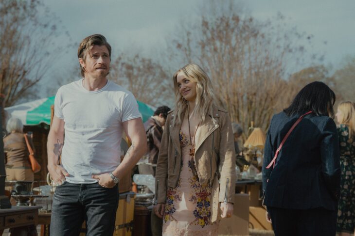 Garrett Hedlund as Mitch and Bella Heathcoate as Cleo in Tulsa King, episode 1, season 3, streaming on Paramount+, 2025. Photo Credit: Brian Douglas/Paramount+.