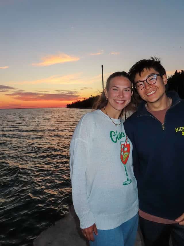 Claire and Derek in July 2025