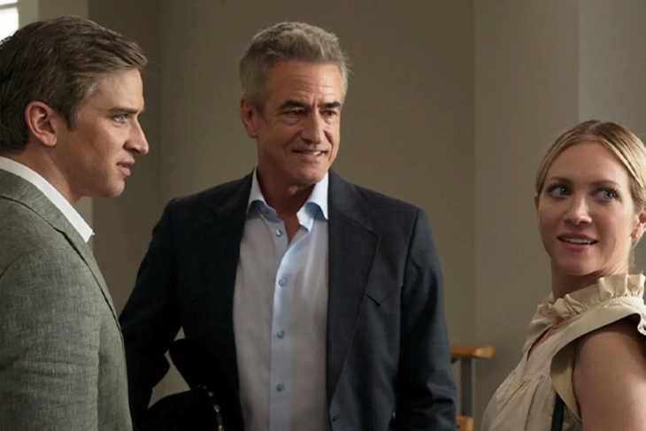 Evan Jonigkeit, Dermot Mulroney and Brittany Snow in 'The Hunting Wives'.
Lionsgate