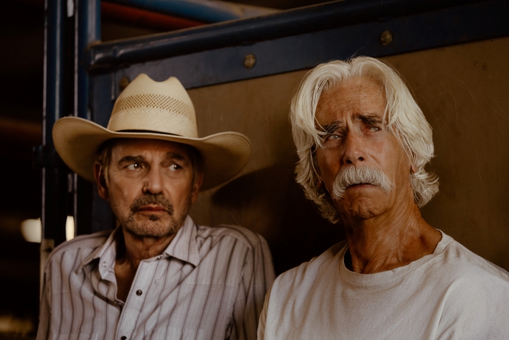 Billy Bob Thornton as Tommy and Sam Elliott as T.L. in Landman episode 6, season 2