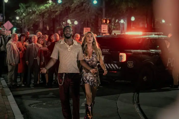 Jay Will as Tyson and Scarlett Rose Stallone as Spencer in Tulsa King S3E8