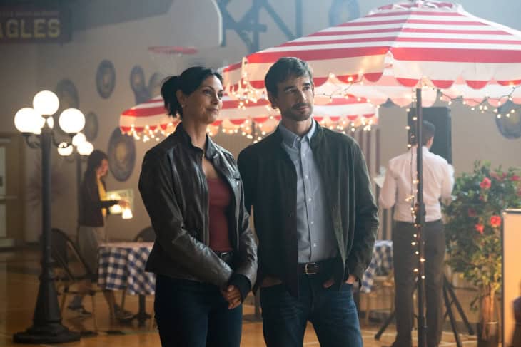 Morena Baccarin as Sheriff Mickey Fox and Christopher Gorham as Travis. Photo: Christos Kalohoridis/CBS