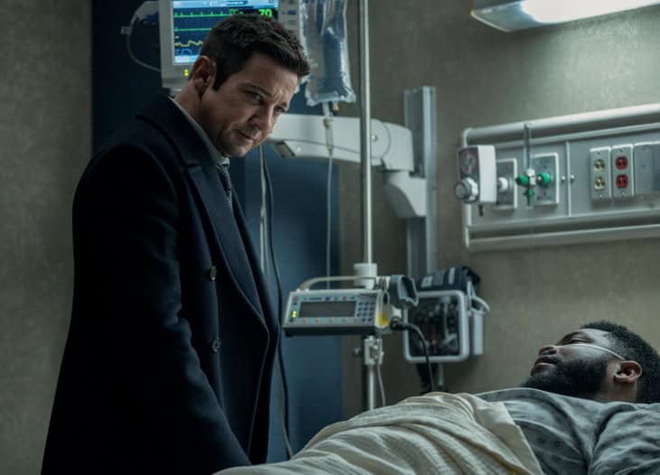 Jeremy Renner as Mike McLusky and Tobi Bamtefa as Deverin "Bunny" Washington in Mayor of Kingstown episode 7, season 4. Credit: Jeremy Parsons/Paramount+
