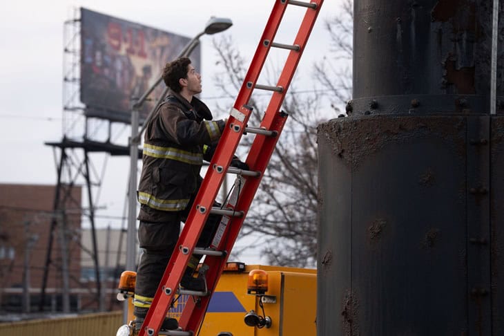 CHICAGO FIRE -- "Frostbite Blue" Episode 1411 -- Pictured: Brandon Larracuente as Sal Vasquez -- (Photo by: Peter Gordon/NBC)