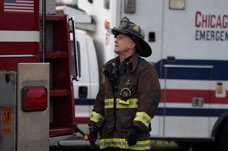 CHICAGO FIRE -- "Frostbite Blue" Episode 1411 -- Pictured: David Eigenberg as Christopher Herrmann -- (Photo by: Peter Gordon/NBC)