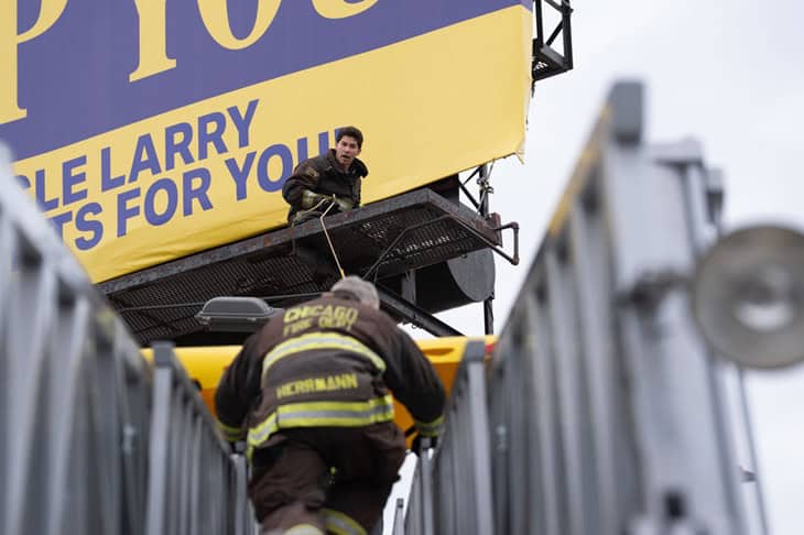 CHICAGO FIRE -- "Frostbite Blue" Episode 1411 -- Pictured: Brandon Larracuente as Sal Vasquez -- (Photo by: Peter Gordon/NBC)
