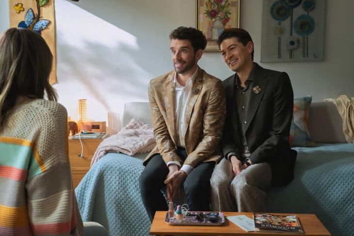 Michael Urie and Devin Kawaoka in "Shrinking," premiering January 28, 2026 on Apple TV.