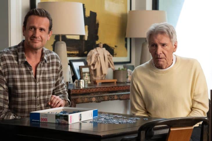 Jason Segel and Harrison Ford in "Shrinking," premiering January 28, 2026 on Apple TV.