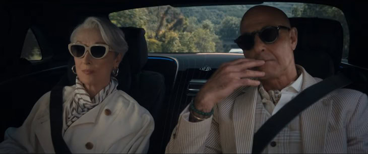Stanley Tucci as Nigel & Meryl Streep as Miranda in The Devil Wears Prada 2