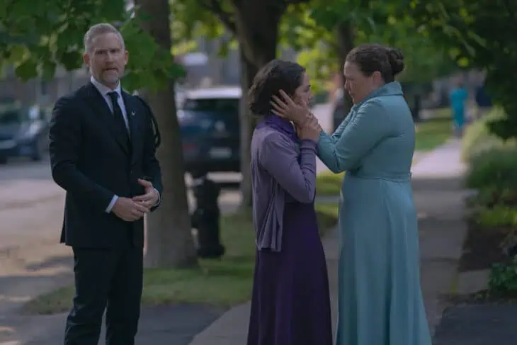 THE TESTAMENTS - “Secateurs” - While Becka faces the consequences of her actions, Agnes and Daisy must decide how far they’re willing to go to protect her. (Disney/Russ Martin)
REED DIAMOND, MATTEA CONFORTI, KATE HEWLETT