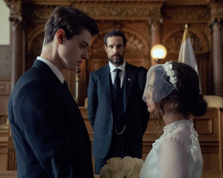 THE TESTAMENTS - “Secateurs” - While Becka faces the consequences of her actions, Agnes and Daisy must decide how far they’re willing to go to protect her. (Disney/Steve Wilkie)
BRAD ALEXANDER, CHARLIE CARRICK, MATTEA CONFORTI