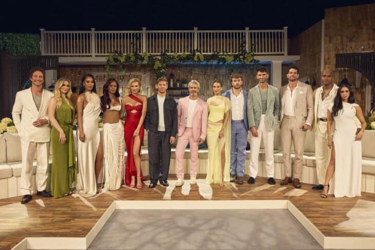 SUMMER HOUSE -- Season:10 -- Pictured: (l-r) Ben Waddell, Bailey Taylor, Mia Calabrese, Ciara Miller, Lindsay Hubbard, Kyle Cooke, Andy Cohen, Amanda Batula, Carl Radke, Jesse Solomon, KJ Dillard, Dara Levitan -- (Photo by: Clifton Prescod/Bravo)