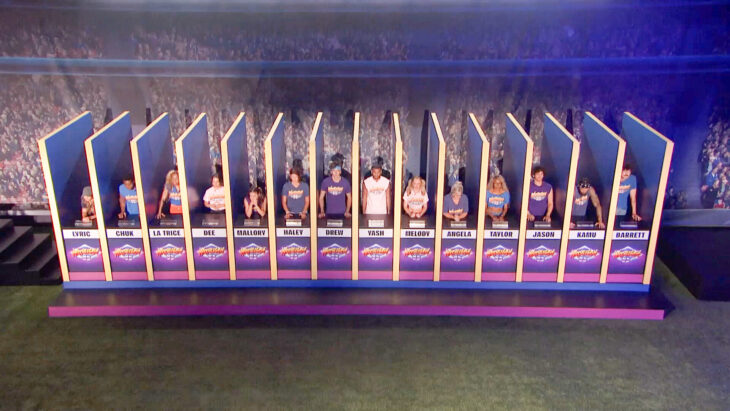 Big Brother on the CBS Television Network and streaming on Paramount+ (live and on-demand for Paramount+ with SHOWTIME subscribers, or on-demand for Paramount+ Essential subscribers the day after the episode airs)* Pictured: HOH Comp: Lyric Medeiros, Chuk Anyanwu, LaTrice Verrett, Dee Valladares, Mallory Aurichio, Haley Thogmartin, Drew Campbell, Yash Patel, Melody Morris, Angela Murray, Taylor Brown, Jason De Puy, Kamu Kirk and Barrett Pfeiffer. Photo: CBS ©2026 CBS Broadcasting, Inc. All Rights Reserved. Highest quality screengrab available.